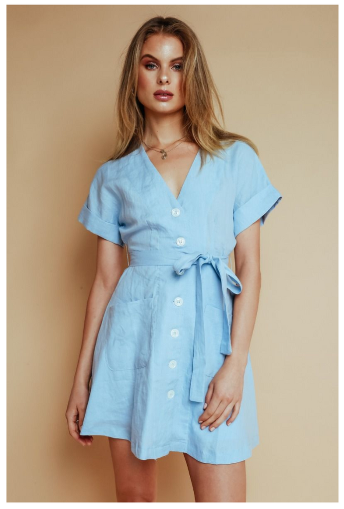 Linen Spring Dress & Baskets of Beauty