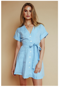Linen Spring Dress & Baskets of Beauty