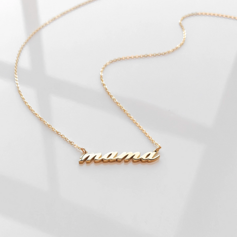 Mama Script Necklace